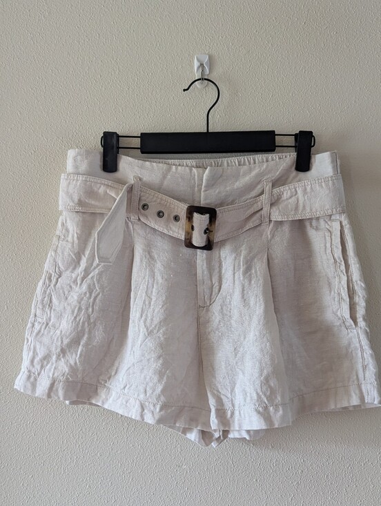Christian Siriano Pants - 100% Linen Belted Shorts